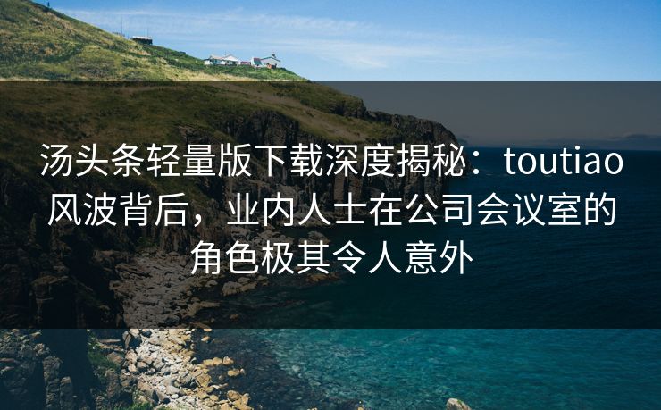 汤头条轻量版下载深度揭秘：toutiao风波背后，业内人士在公司会议室的角色极其令人意外