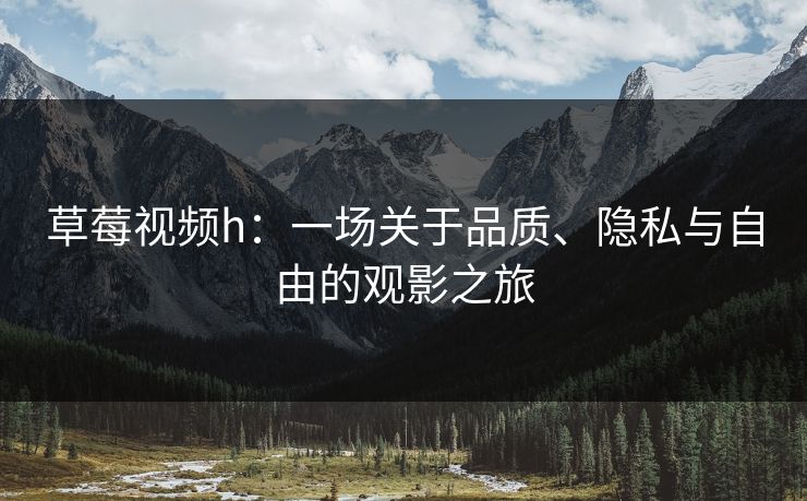 草莓视频h：一场关于品质、隐私与自由的观影之旅