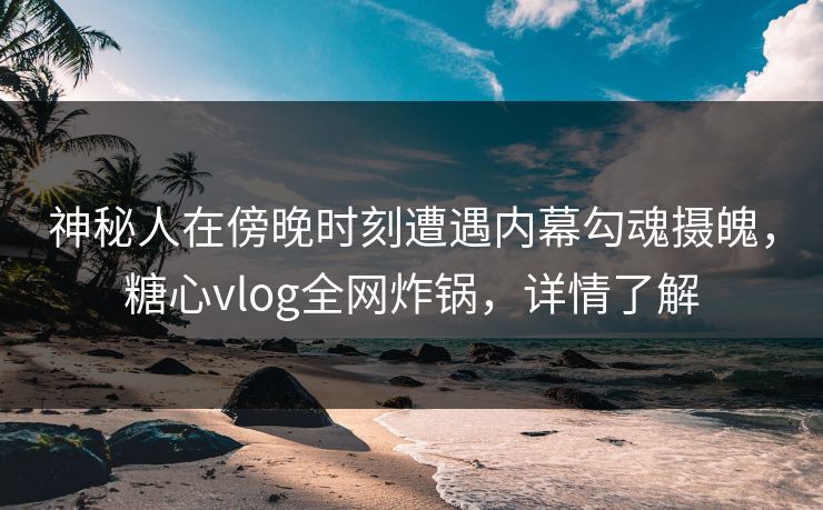 神秘人在傍晚时刻遭遇内幕勾魂摄魄，糖心vlog全网炸锅，详情了解
