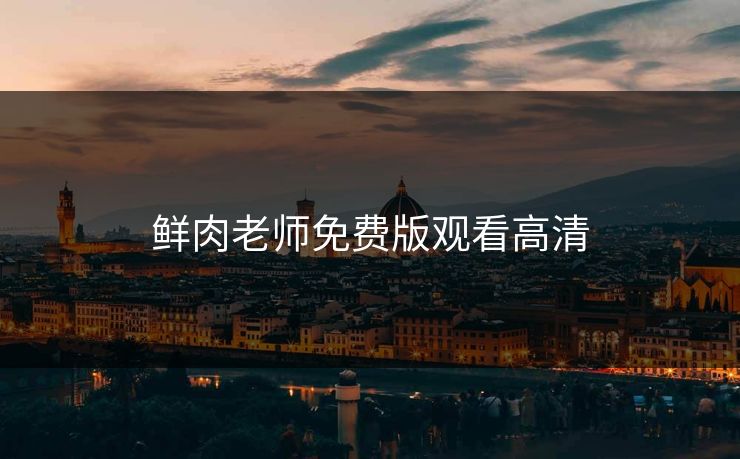 鲜肉老师免费版观看高清